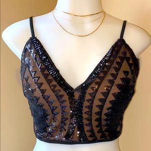 Embellished Black/Nude Set